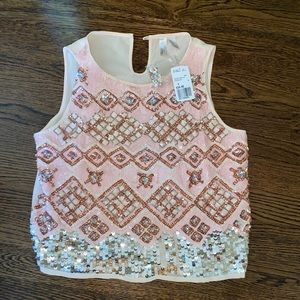 Forever 21 sequin blush top party dress new